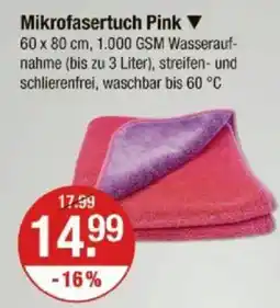 V Markt Mikrofasertuch Pink Angebot