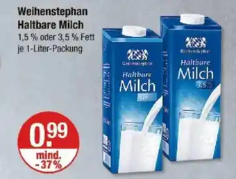 V Markt Weihenstephin Haltbare Milch Angebot