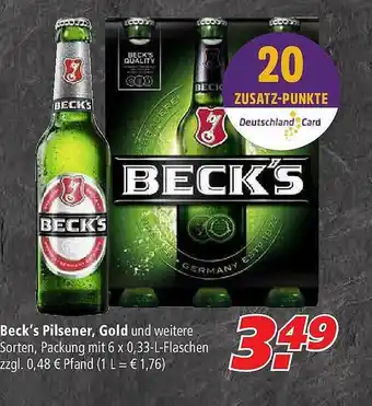 Marktkauf Beck's Pilsener, Gold Angebot