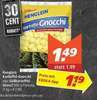 Marktkauf Henglein Kartoffel-gnocchi Oder Süßkartoffel Gnocci Angebot