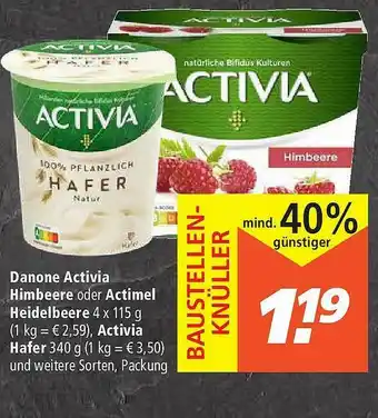 Marktkauf Danone Activia Himbeere Oder Actimel Heidelbeere, Activia Hafer Angebot