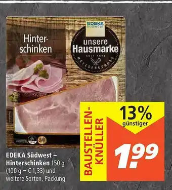 Marktkauf Edeka Südwest Hinterschinken Angebot