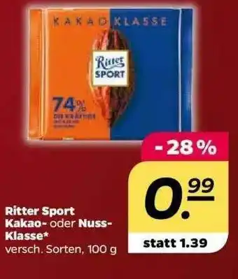 NETTO Ritter Sport Kakao Oder Nussklasse Angebot