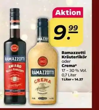 NETTO Ramazzotti Kräuterlikör Oder Crema Angebot