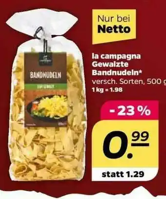 NETTO La Campagna Gewalzte Bandnudeln Angebot