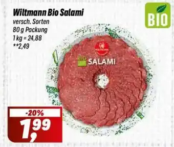 Simmel Wiltmann Bio Salami Angebot