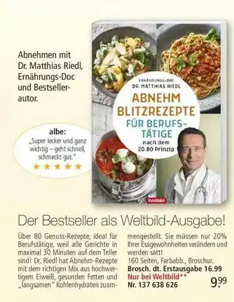 Weltbild Dr Matthias Riedl Abnehm Blitzrezepte Angebot