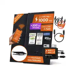 Netto Marken-Discount Solarway Balkonkraftwerk 1000W / 800W Solaranlage Steckerfertig WIFI Komplettset Photovoltaik Anlage Angebot