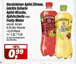 Simmel Gerolsteiner Apfel Zitrone, leichte Schorle Apfel-Kirsche, Apfelschorle oder Fruity Water Angebot