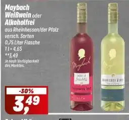 Simmel Maybach Weißwein oder Alkoholfrei Angebot