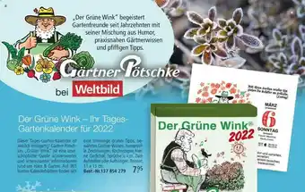 Weltbild Der Grüne Wink - Ihr Tages-gartenkalender Für 2022 Angebot