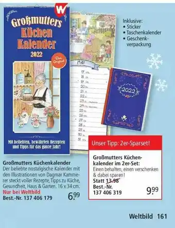 Weltbild Großmutters Küchenkalender Angebot