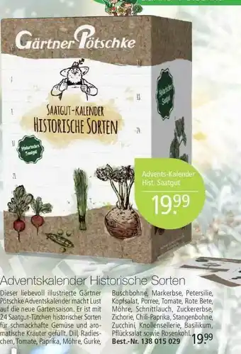 Weltbild Gärtner Pötschke Adventskalender Historische Sorten Angebot