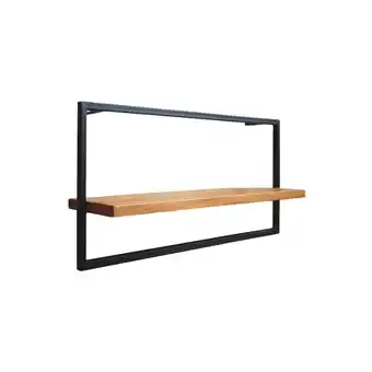 Netto Marken-Discount holz4home Wandregal long in schwarz gerahmt von holz4home ohne Baumkante Natur Angebot