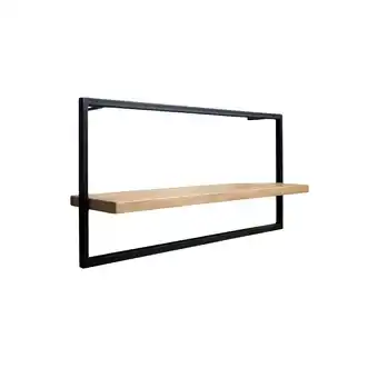 Netto Marken-Discount holz4home Wandregal long in schwarz gerahmt von holz4home ohne Baumkante Hellgrau Angebot