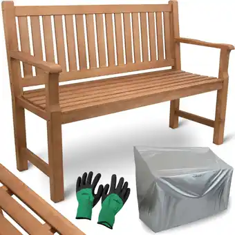 Netto Marken-Discount holz4home Gartenbank aus Holz mit Schutzabdeckung und Gartenhandschuhen 120cm Angebot