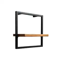 Netto Marken-Discount holz4home Wandregal Small Schwarz Gerahmt I Industrial Style ohne Baumkante Natur Angebot