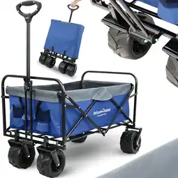 Netto Marken-Discount deluxe4home Bollerwagen mit breiten Reifen Blau/Grau Angebot