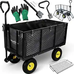 Netto Marken-Discount deluxe4home Bollerwagen Transportwagen inkl. Handschuhe Schwarz Angebot