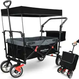 Netto Marken-Discount deluxe4home Bollerwagen Transportwagen faltbar mit Dach Schwarz/Grau Angebot