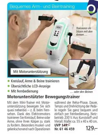 Weltbild Motorunterstützter Bewegungstrainer Orbisana Angebot