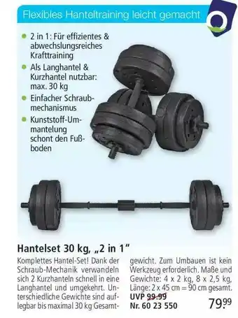 Weltbild Hantelset 30 Kg 2in1 Orbisana Angebot