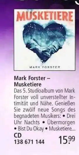 Weltbild Mark Forster - Musketiere Angebot