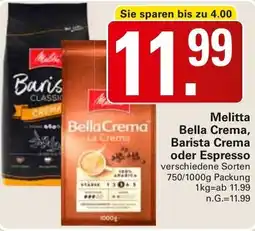 WEZ Melitta Bella Crema, Barista Crema oder Espresso Angebot