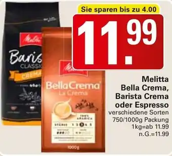 WEZ Melitta Bella Crema, Barista Crema oder Espresso Angebot