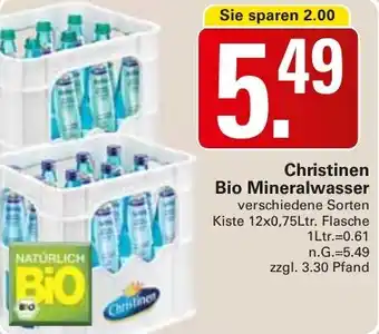 WEZ Christinen Bio Mineralwasser Angebot