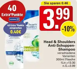 WEZ Head & Shoulders Anti-Schuppen Shampoo Angebot