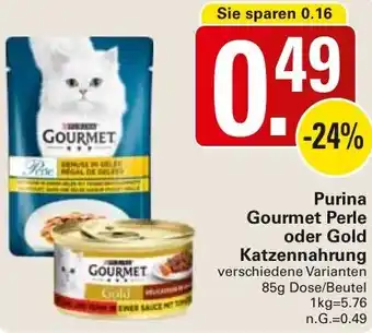 WEZ Purina Gourmet Perle oder Gold Katzennahrung Angebot