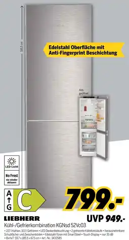 MEDIMAX Liebherr kühl-/gefrierkombination kgns 52vc03 Angebot