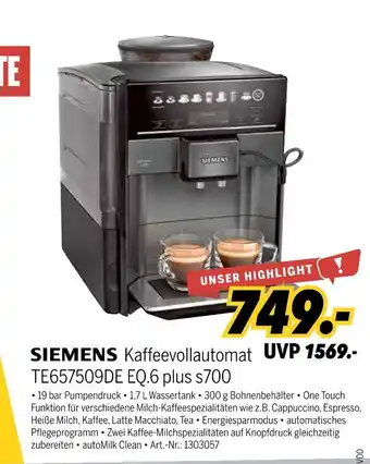 MEDIMAX Siemens kaffeevollautomat Angebot