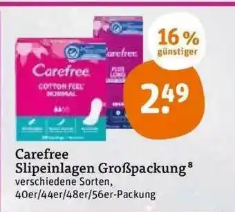 tegut Carefree Slipeinlagen Großpackung Angebot