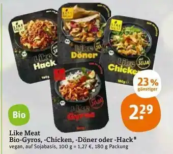 tegut Like Meat Bio-gyros,-chicken, Döner Oder Hack Angebot