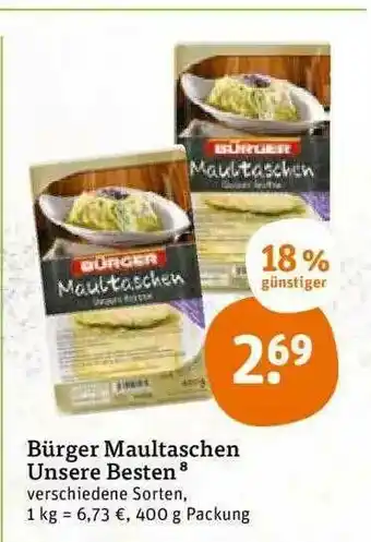 tegut Bürger Maultaschen Unsere Besten Angebot