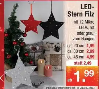 Zimmermann Led-stern Filz Angebot