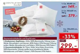 Möbel Rieger Dauneneinziehdecke Und Kopfkissen Centa-star Angebot