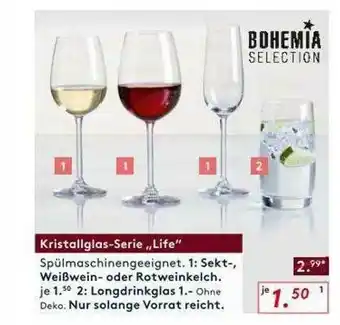 Möbel Rieger Kristallglas-serie „life” Bohemia Selection Angebot