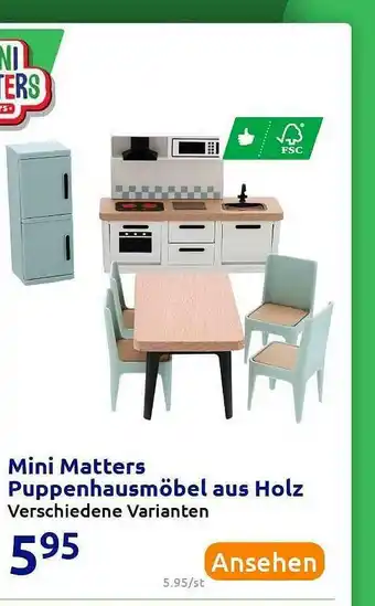 Action Mini Matters Puppenhausmöbel Aus Holz Angebot