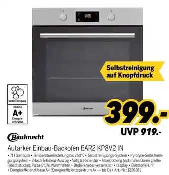 MEDIMAX Bauknecht Autarker Einbau-Backofen BAR2 KP8V2 IN Angebot