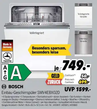 MEDIMAX BOSCH Einbau-Geschirrspüler SMV4EBX02D Angebot