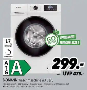 MEDIMAX BOMANN Waschmaschine WA 7175 Angebot