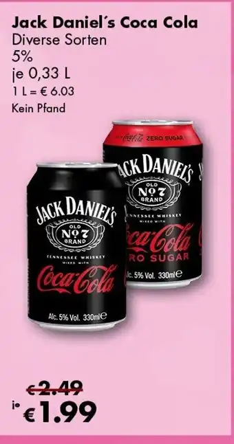 Travel Free Jack Daniel's Coca Cola Angebot