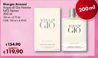 Travel Free Giorgio Armani Acqua di Gio Homme Angebot