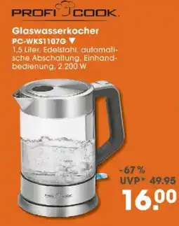 V Markt PROFICOOK Glaswasserkocher PC-WKS1107G Angebot