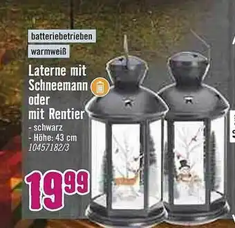 Hornbach Laterne Mit Schneemann Oder Mit Rentier Angebot