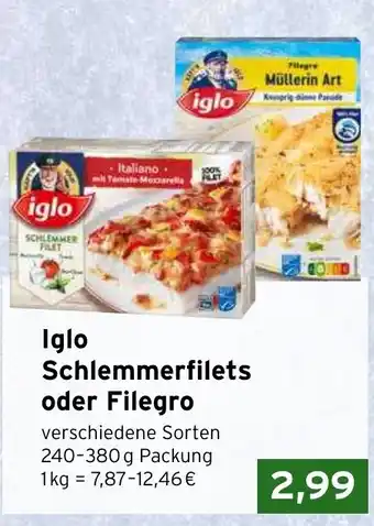 CAP Markt iglo Schlemmerfilets oder Filegro Angebot