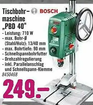 Hornbach Tischbohr-maschine „pbd 40” Bosch Angebot